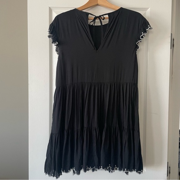 SOLD Aritzia WILFRED x LA BOHÈME Sidonie Dress Black with White Trim Size XS - Picture 6 of 10